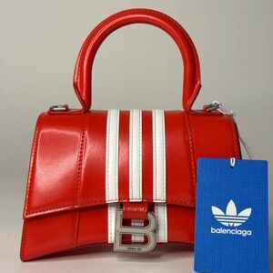 Balenciaga X Adidas Hourglass Red and White Mini Bag
